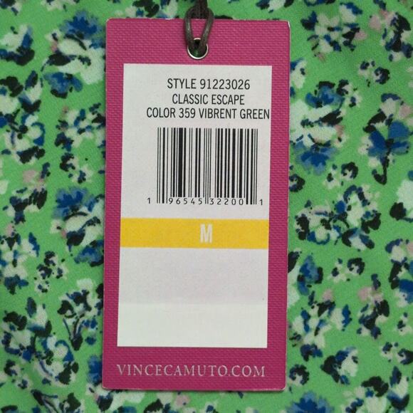 NWT VINCE CAMUTO Green Floral Sleeveless Polyester Chiffon Blouse Size M - Picture 8 of 9
